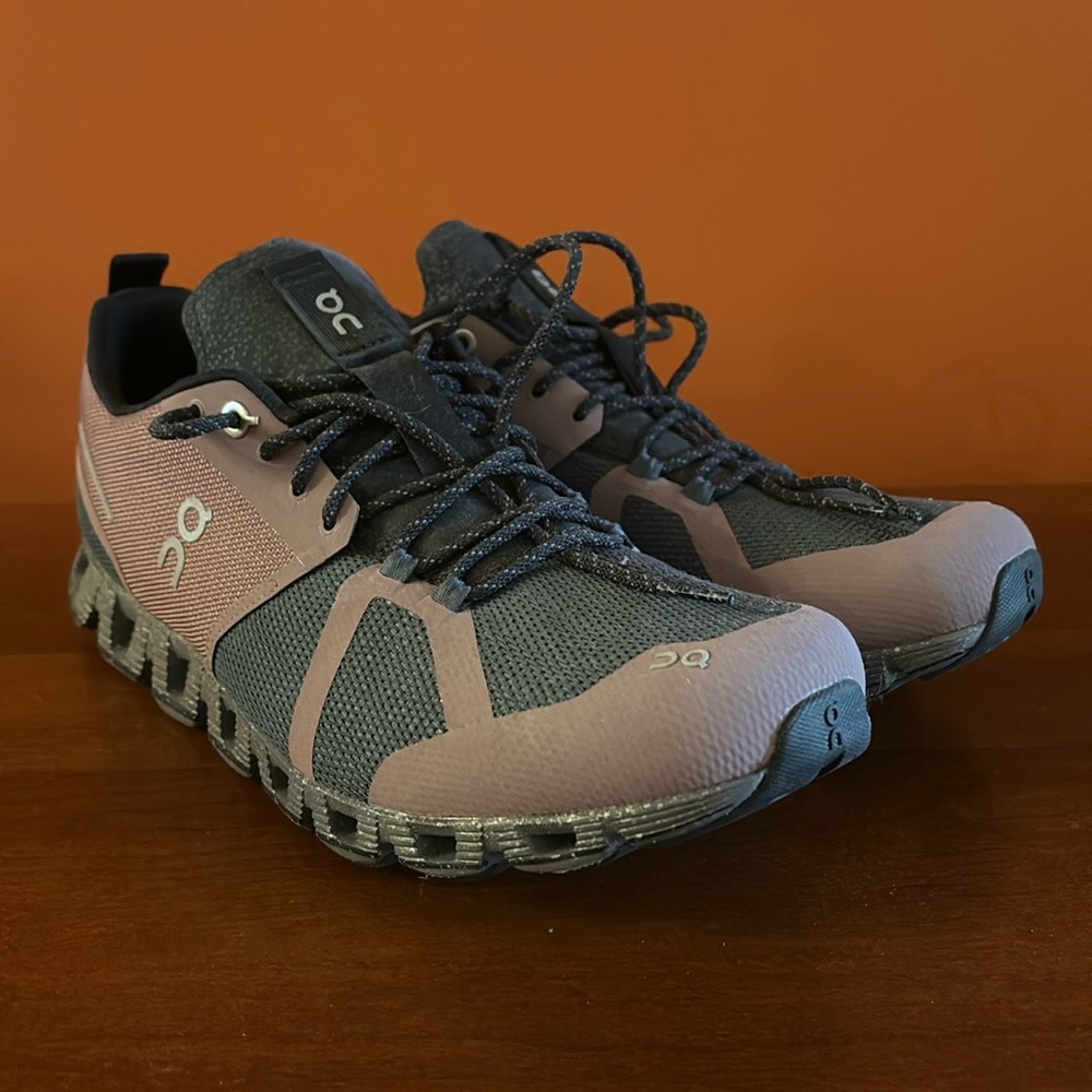 On men’s size 9.5 shoes.
